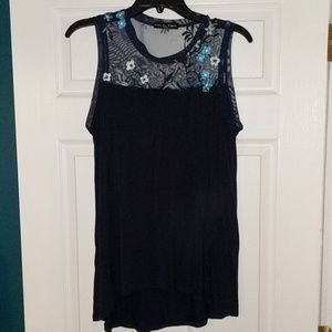 *2 for $25* High-Low Mesh Embroidered Top